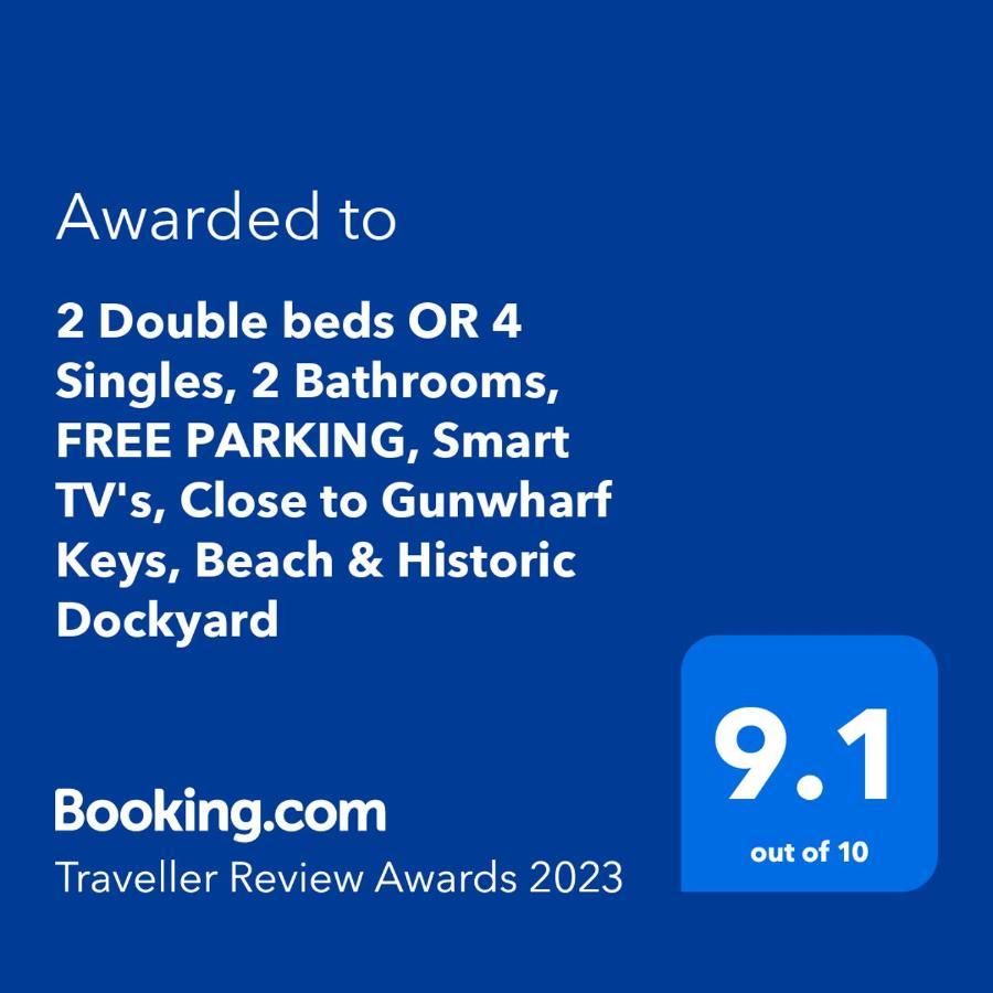2 Double Beds Or 4 Singles, 2 Bathrooms, Free Parking, Smart Tv'S, Close To Gunwharf Quays, Beach & Historic Dockyard ポーツマス エクステリア 写真